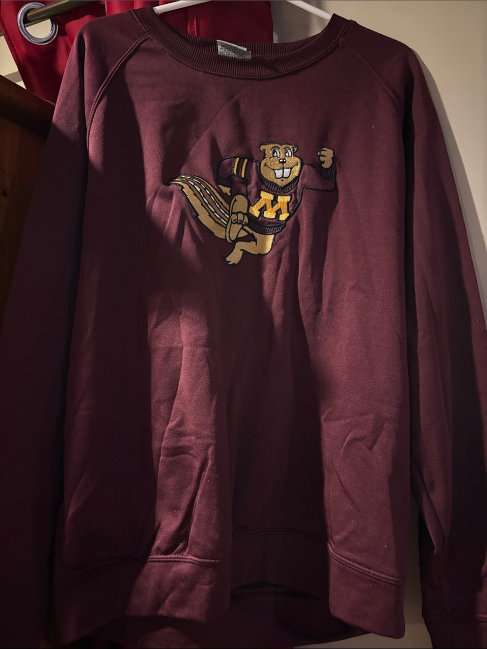Stadium Athletics Maroon Crewneck with Gold & Tan Mascot